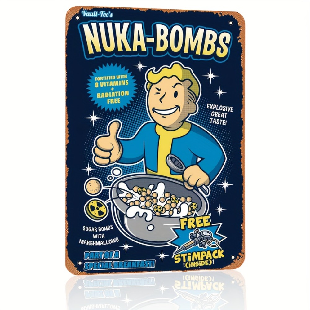 Retro Gaming Vault - Vault-Tec Nuka-Bombs metalen wandbord - retro
