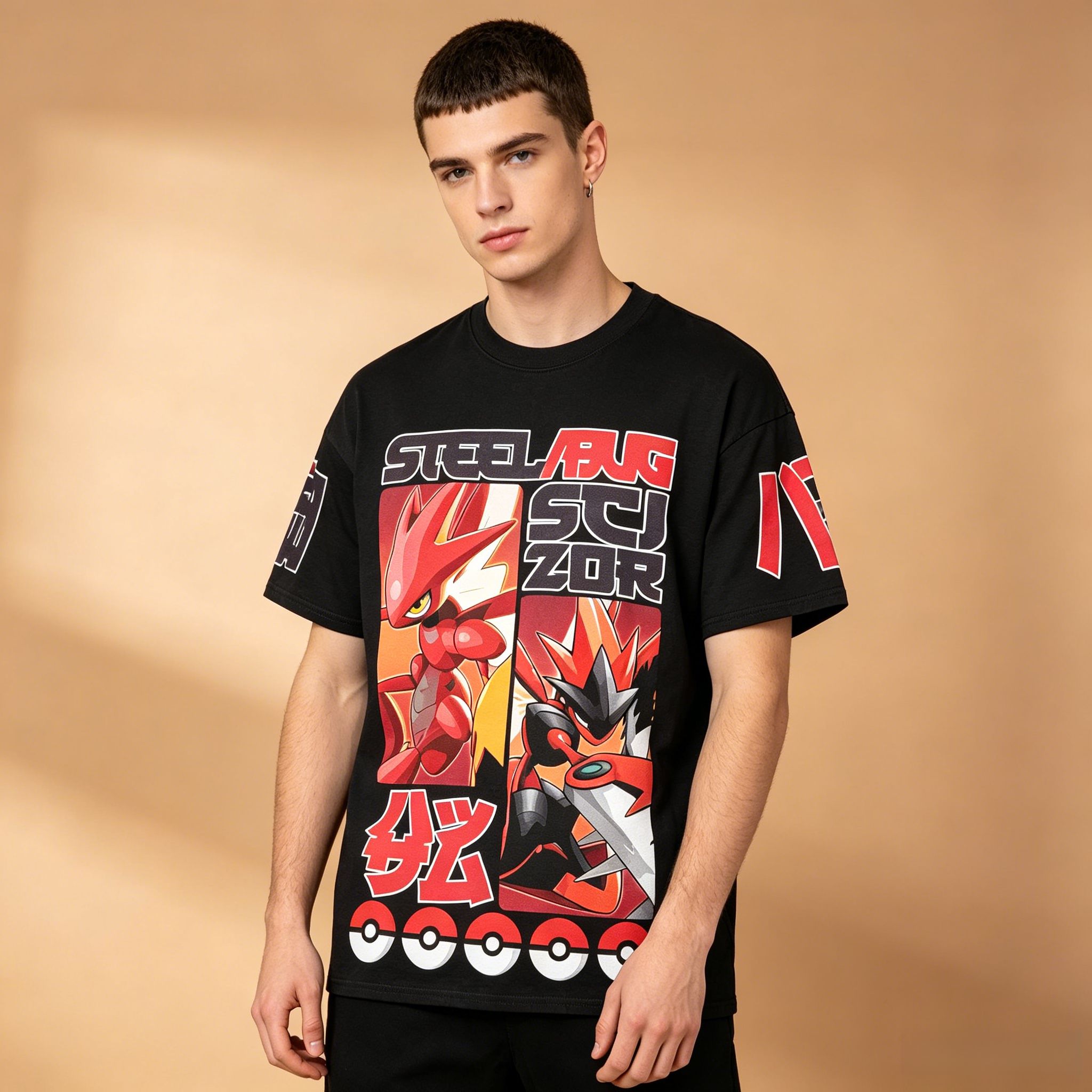 Retro Gaming Shirt - Vintage Grid Anime T-shirt voor heren,
