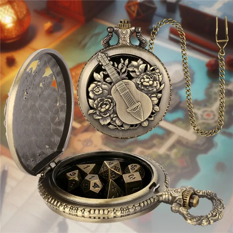 Retro Gaming Design - Retro 7-x metalen polyhedrale dobbelstenen rollenspel