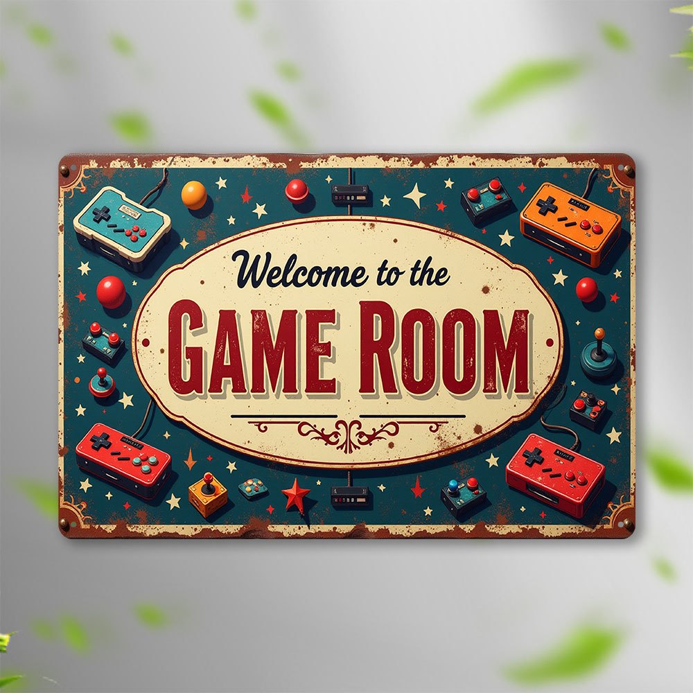 Retro Gaming Icons - Vintage metalen 