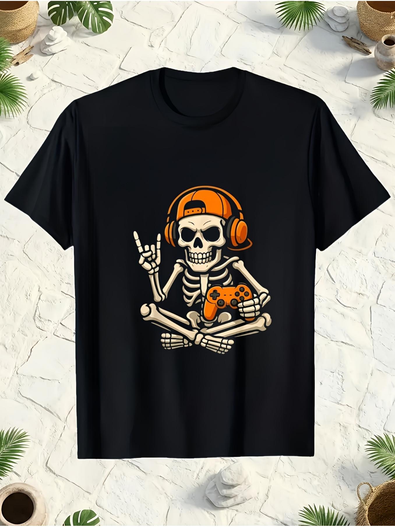 Retro Gaming Icons - Heren T-shirt met videogame-schedelprint - Retro
