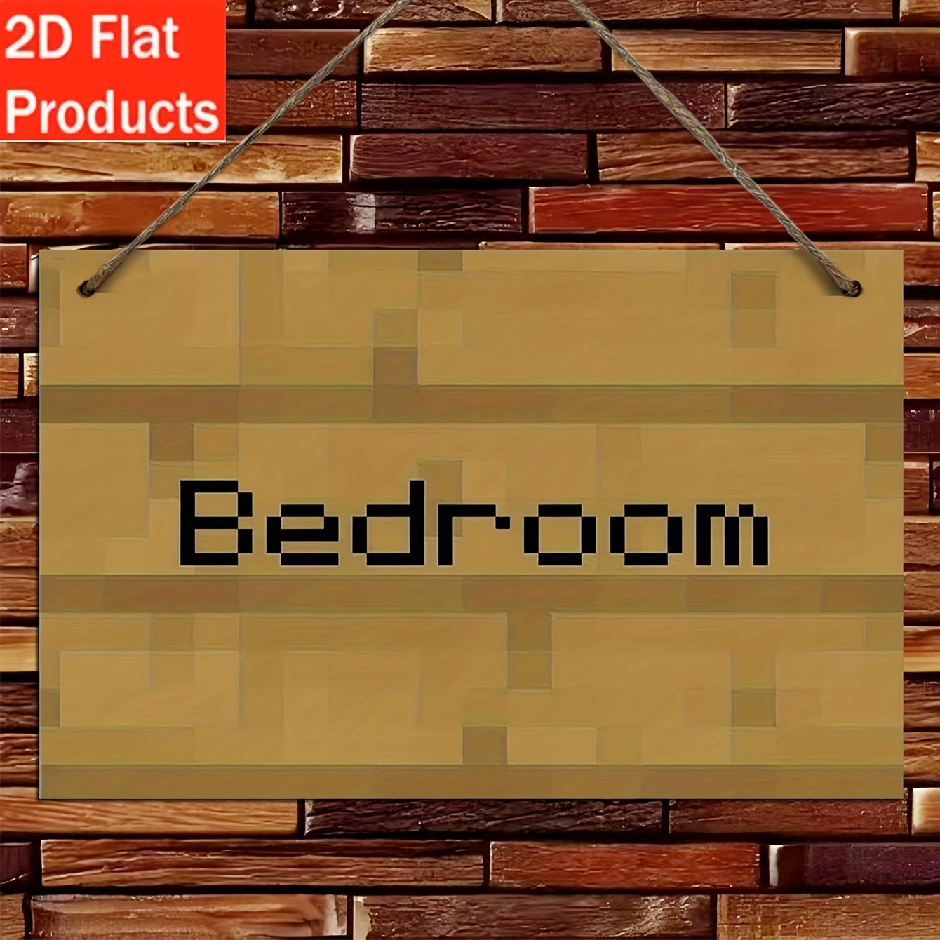 Retro Gaming Events - 2D-vlak, 1-delig pixel art slaapkamerbord -