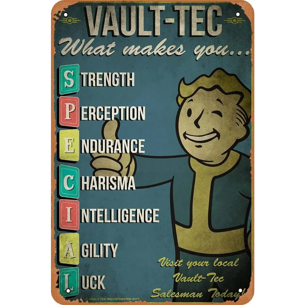 Retro Gaming Vault - RetroGameDecor V-Vault Tec Metalen Poster -