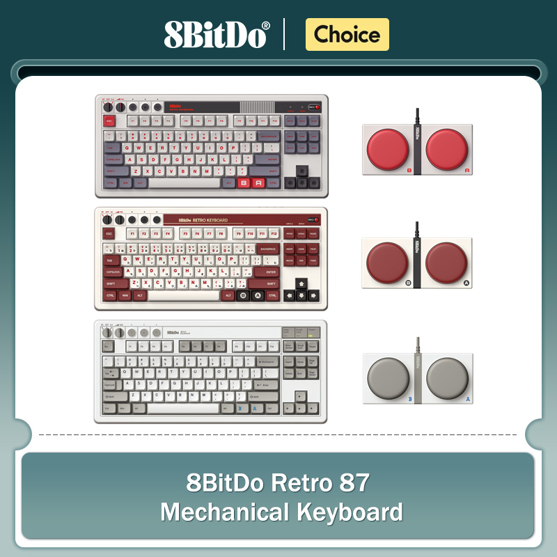 Retro Gaming For Windows - 8Bitdo Retro mechanisch toetsenbord, Bluetooth/2.4G/USB-C Hot-swappable
