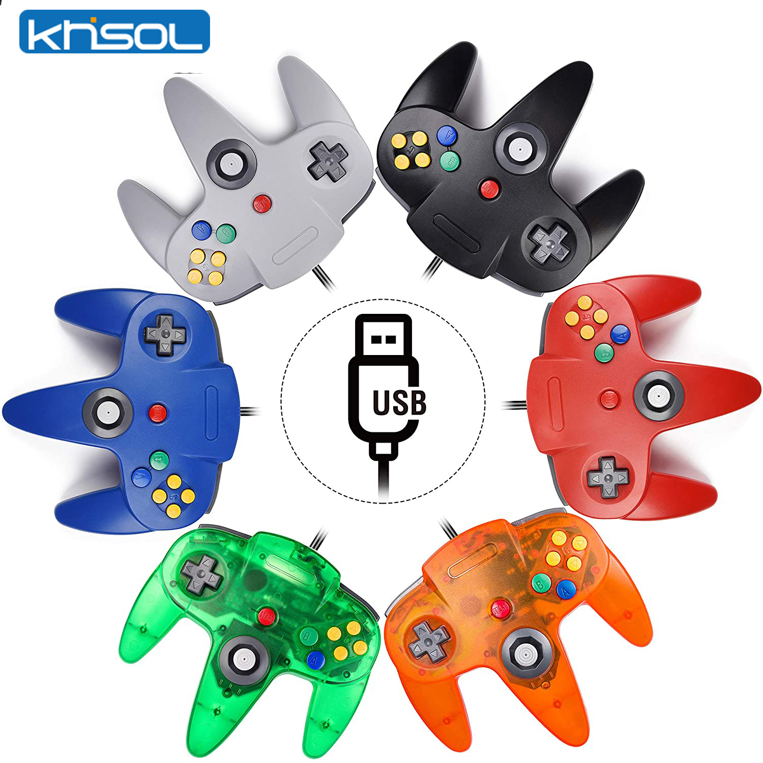 Retro Gaming Best Console - N64-controller Klassieke USB-bekabelde afstandsbediening Gamepad Gaming-joystick