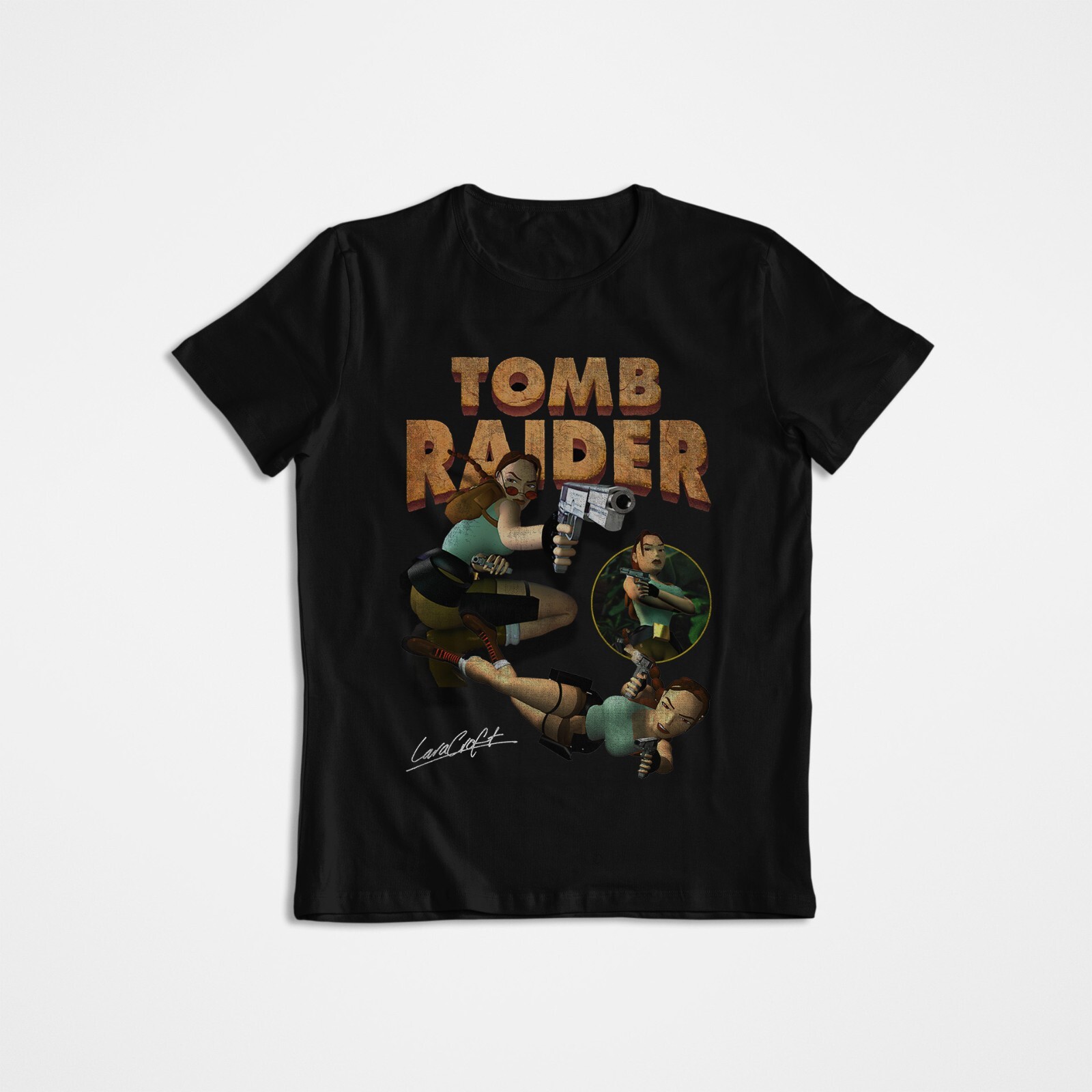 Retro Gaming Shirt - Tomb Raider, Lara Croft, grafisch T-shirt,