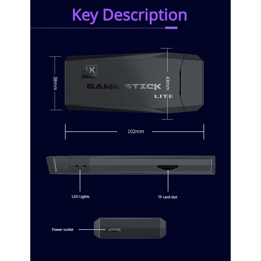 Draagbare 4K Retro Game Stick  - Retro Gaming Hdmi recensie en prijs