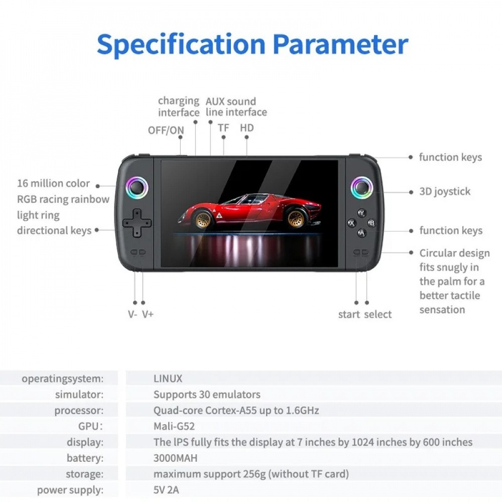 M27 7 inch IPS-scherm handheld - Retro Gaming System recensie en prijs